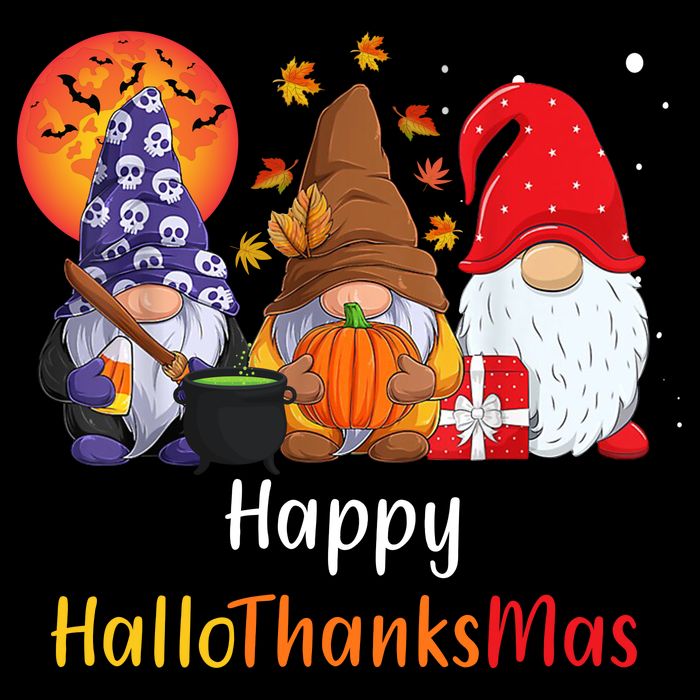 Happy Hallothanksmas Holiday Gnomes Baby Bodysuit