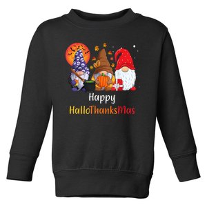 Happy Hallothanksmas Holiday Gnomes Toddler Sweatshirt