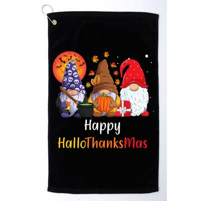 Happy Hallothanksmas Holiday Gnomes Golf Towel