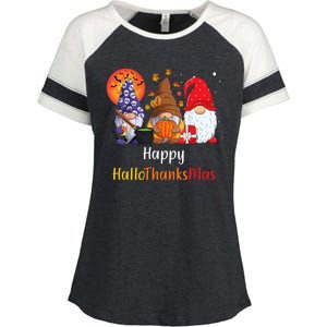 Happy Hallothanksmas Holiday Gnomes Enza Ladies Jersey Colorblock Tee