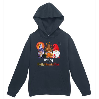 Happy Hallothanksmas Holiday Gnomes Urban Pullover Hoodie