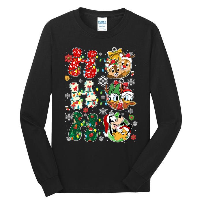 Ho Ho Ho Friends Christmas Lilo Goofy Pluto Donald Daisy Tall Long Sleeve T-Shirt