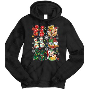 Ho Ho Ho Friends Christmas Lilo Goofy Pluto Donald Daisy Tie Dye Hoodie