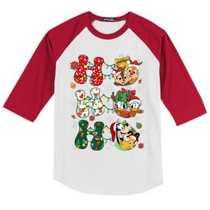 Ho Ho Ho Friends Christmas Lilo Goofy Pluto Donald Daisy Kids Colorblock Raglan Jersey