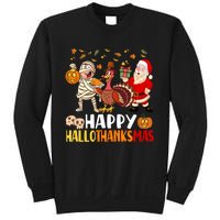 Happy Hallothanksmas Halloween Thanksgiving Christmas Day Funny Gift Sweatshirt