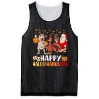 Happy Hallothanksmas Halloween Thanksgiving Christmas Day Funny Gift Mesh Reversible Basketball Jersey Tank