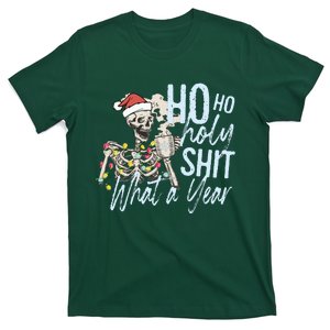 Ho Ho Holy Shit What a Year Funny Christmas Skeleton T-Shirt