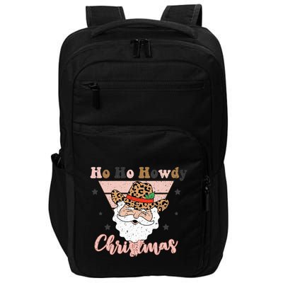 Ho Ho Howdy Pink Retro Christmas Cowboy Santa Holiday Impact Tech Backpack