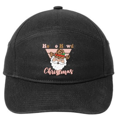 Ho Ho Howdy Pink Retro Christmas Cowboy Santa Holiday 7-Panel Snapback Hat