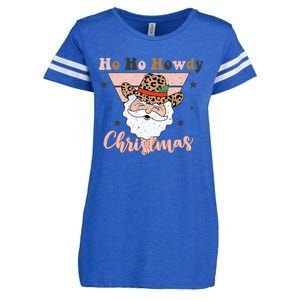 Ho Ho Howdy Pink Retro Christmas Cowboy Santa Holiday Enza Ladies Jersey Football T-Shirt