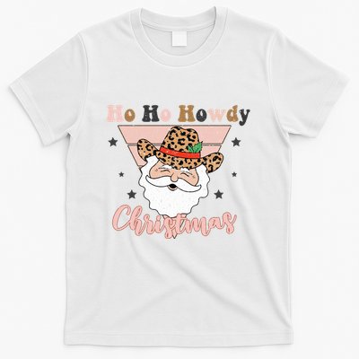 Ho Ho Howdy Pink Retro Christmas Cowboy Santa Holiday T-Shirt