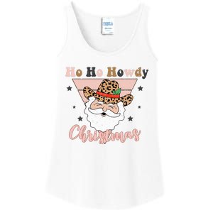 Ho Ho Howdy Pink Retro Christmas Cowboy Santa Holiday Ladies Essential Tank