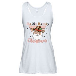 Ho Ho Howdy Pink Retro Christmas Cowboy Santa Holiday Ladies Essential Flowy Tank