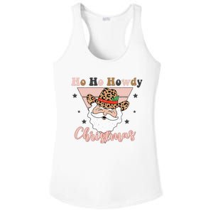 Ho Ho Howdy Pink Retro Christmas Cowboy Santa Holiday Ladies PosiCharge Competitor Racerback Tank