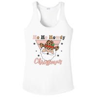 Ho Ho Howdy Pink Retro Christmas Cowboy Santa Holiday Ladies PosiCharge Competitor Racerback Tank