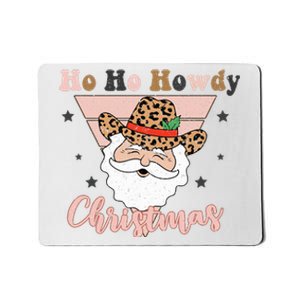 Ho Ho Howdy Pink Retro Christmas Cowboy Santa Holiday Mousepad