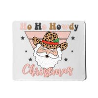 Ho Ho Howdy Pink Retro Christmas Cowboy Santa Holiday Mousepad