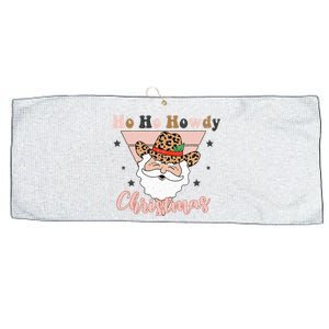 Ho Ho Howdy Pink Retro Christmas Cowboy Santa Holiday Large Microfiber Waffle Golf Towel