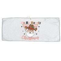 Ho Ho Howdy Pink Retro Christmas Cowboy Santa Holiday Large Microfiber Waffle Golf Towel