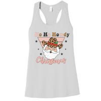 Ho Ho Howdy Pink Retro Christmas Cowboy Santa Holiday Women's Racerback Tank