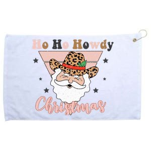 Ho Ho Howdy Pink Retro Christmas Cowboy Santa Holiday Grommeted Golf Towel