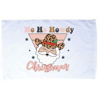 Ho Ho Howdy Pink Retro Christmas Cowboy Santa Holiday Microfiber Hand Towel