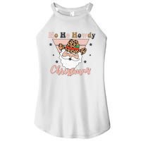 Ho Ho Howdy Pink Retro Christmas Cowboy Santa Holiday Women's Perfect Tri Rocker Tank