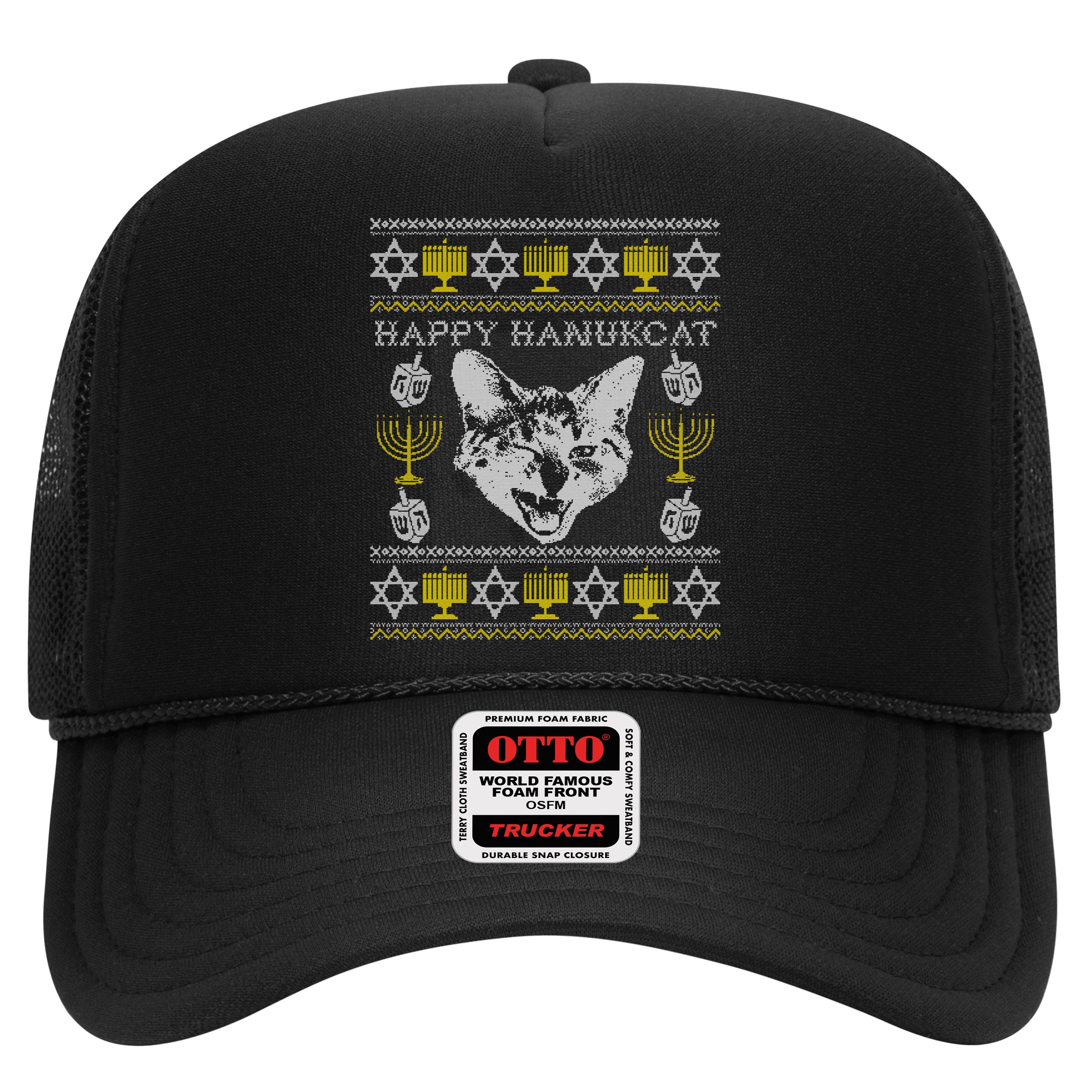 Happy Hanukcat Hannukah Jewish Cat Ugly Christmas Sweater Gift Hat