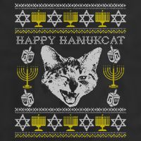 Happy Hanukcat Hannukah Jewish Cat Ugly Christmas Sweater Gift Hat