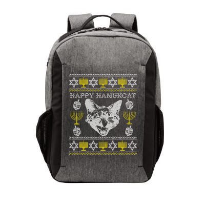 Happy Hanukcat Hannukah Jewish Cat Ugly Christmas Sweater Gift Vector Backpack