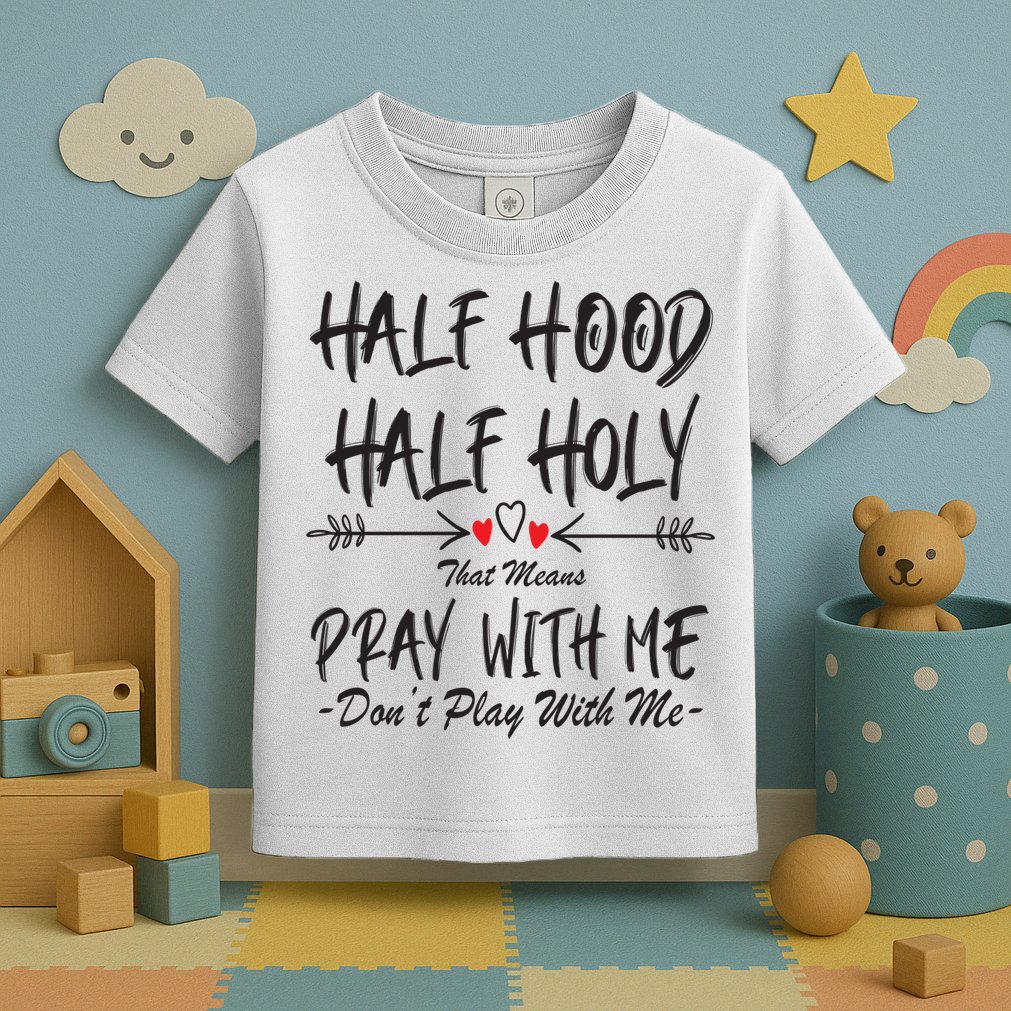 Half Hood Half Holy Pray With Me Don't Play With Me Arrow Great Gift Toddler T-Shirt