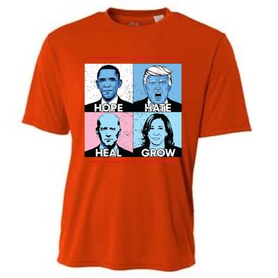 Hope Hate Heal Grow Political Leaders Art Cooling Performance Crew T-Shirt