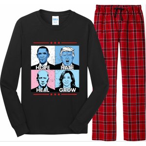 Hope Hate Heal Grow Political Leaders Art Long Sleeve Pajama Set