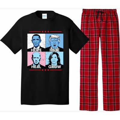 Hope Hate Heal Grow Political Leaders Art Pajama Set