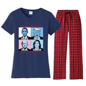 Hope Hate Heal Grow Political Leaders Art Women's Flannel Pajama Set