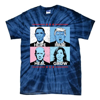 Hope Hate Heal Grow Political Leaders Art Tie-Dye T-Shirt