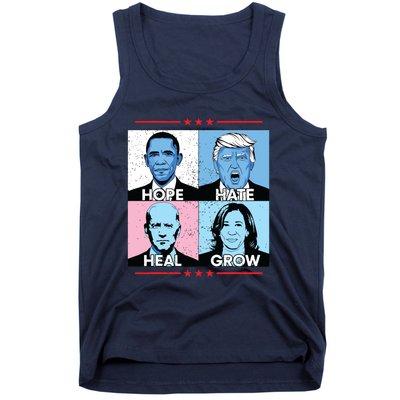 Hope Hate Heal Grow Political Leaders Art Tank Top