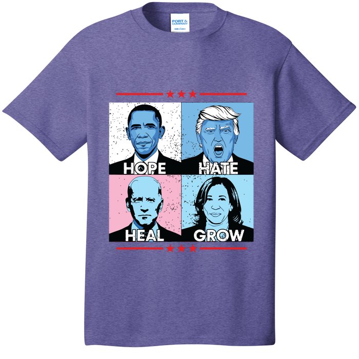 Hope Hate Heal Grow Political Leaders Art T-Shirt