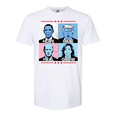 Hope Hate Heal Grow Political Leaders Art Softstyle CVC T-Shirt