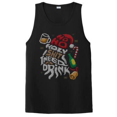 Ho Ho Holy Shit I Need A Beer Ugly Christmas Sweater Funny Gift PosiCharge Competitor Tank