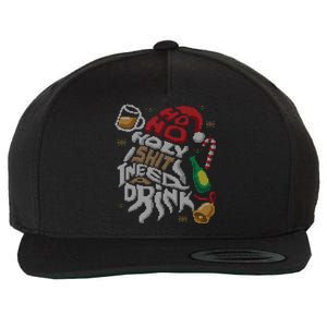 Ho Ho Holy Shit I Need A Beer Ugly Christmas Sweater Funny Gift Wool Snapback Cap