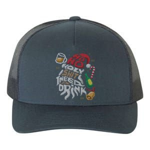 Ho Ho Holy Shit I Need A Beer Ugly Christmas Sweater Funny Gift Yupoong Adult 5-Panel Trucker Hat