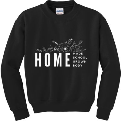 Homebody Homeschool Homemade Homegrown Gift Mom Crunchy Kids Sweatshirt