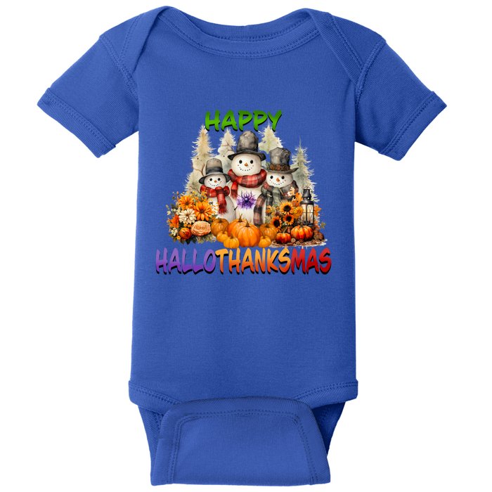 Happy Hallothanksmas Holidays Design Gift Baby Bodysuit