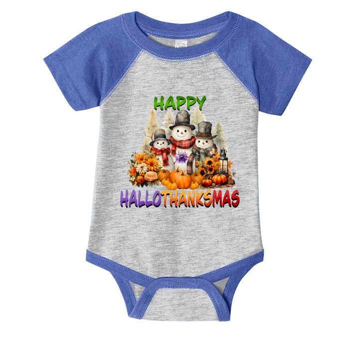 Happy Hallothanksmas Holidays Design Gift Infant Baby Jersey Bodysuit