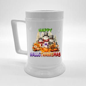 Happy Hallothanksmas Holidays Design Gift Beer Stein