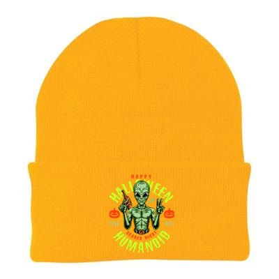 Happy Halloween Humanoid Alien Trick Or Treat Knit Cap Winter Beanie