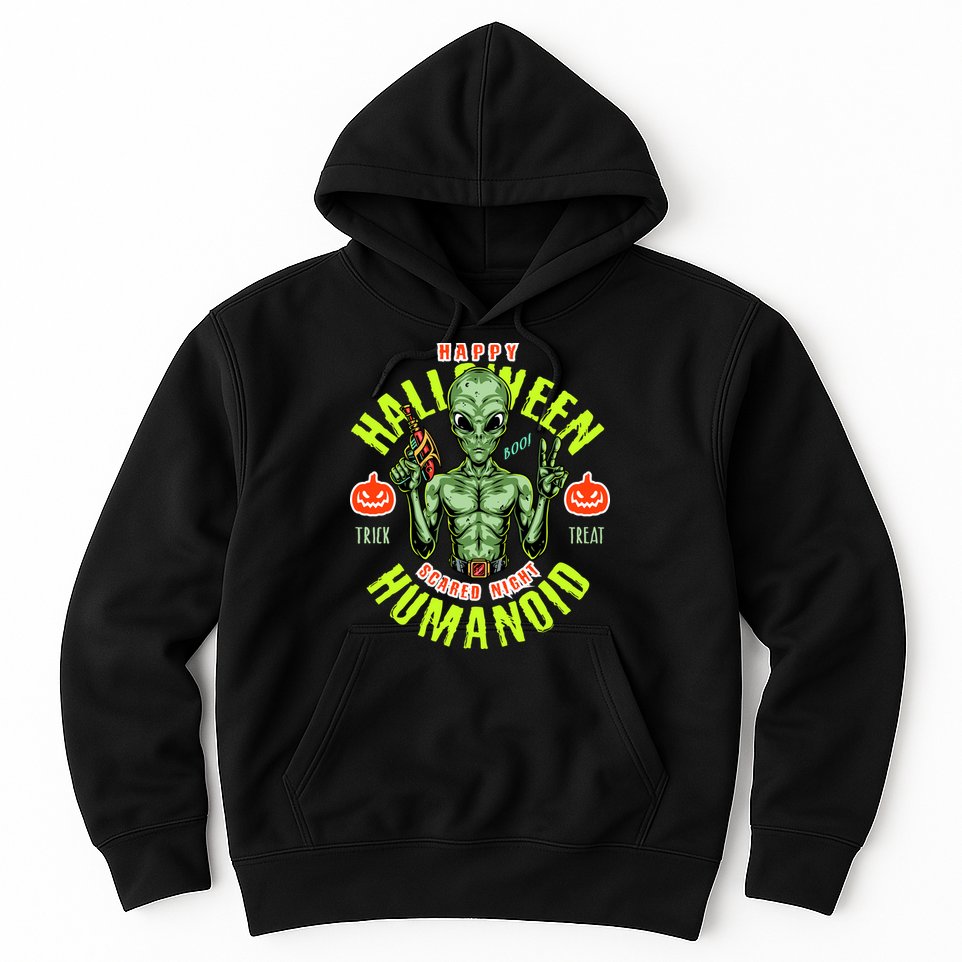 Happy Halloween Humanoid Alien Trick Or Treat Hoodie
