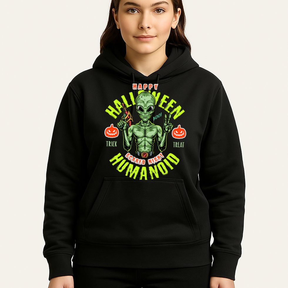 Happy Halloween Humanoid Alien Trick Or Treat Hoodie
