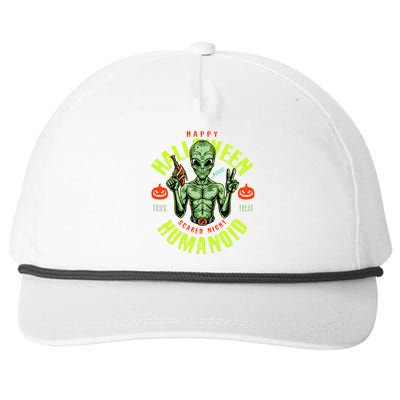 Happy Halloween Humanoid Alien Trick Or Treat Snapback Five-Panel Rope Hat